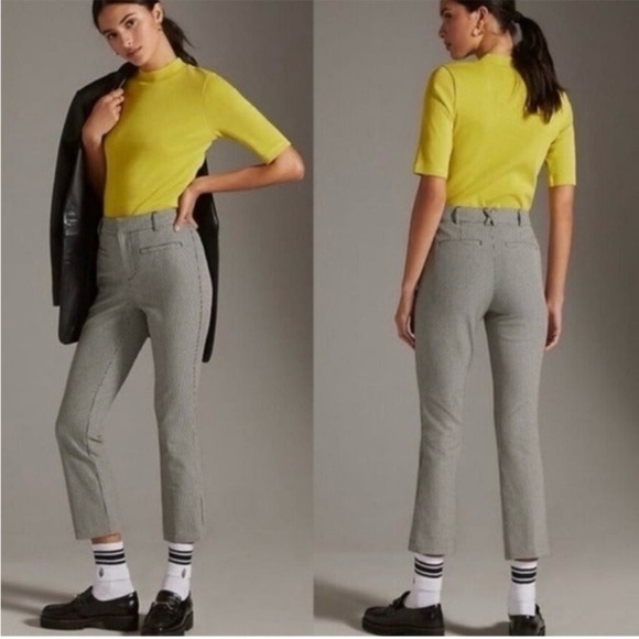 Anthropologie The Essential Collection Slim Ankle Pants in Houndstooth Size 6 - Picture 4 of 11